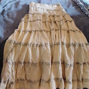 Solitaire Cream Tiered Maxi Skirt